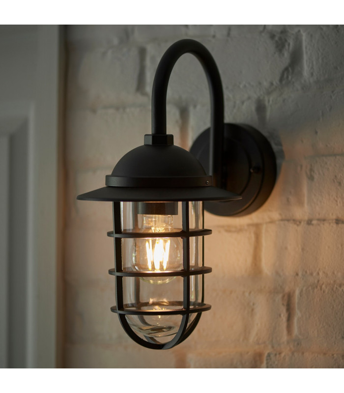 Port Classic Outdoor Cage Wall Light Textured Black-2