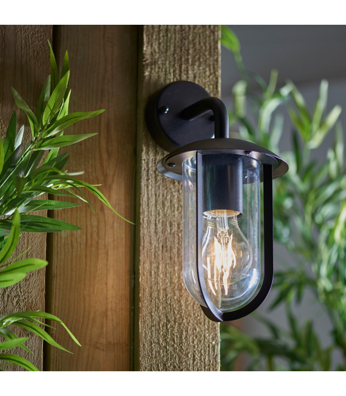 Quinn Modern Outdoor Wall Light Textured Black-3