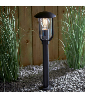 Quinn Classic Outdoor Floor Post Bollard Textured Black-1
