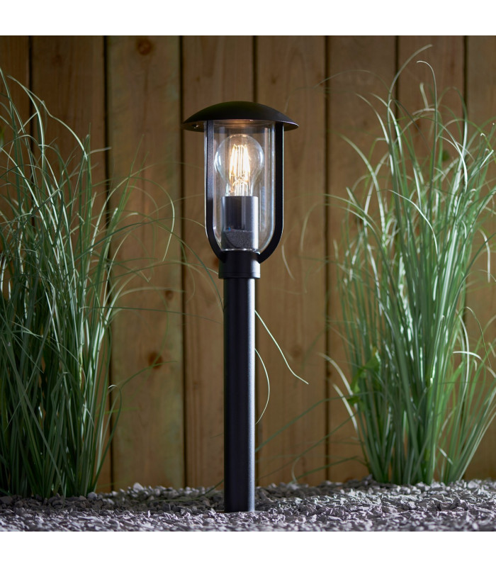 Quinn Classic Outdoor Floor Post Bollard Textured Black-3