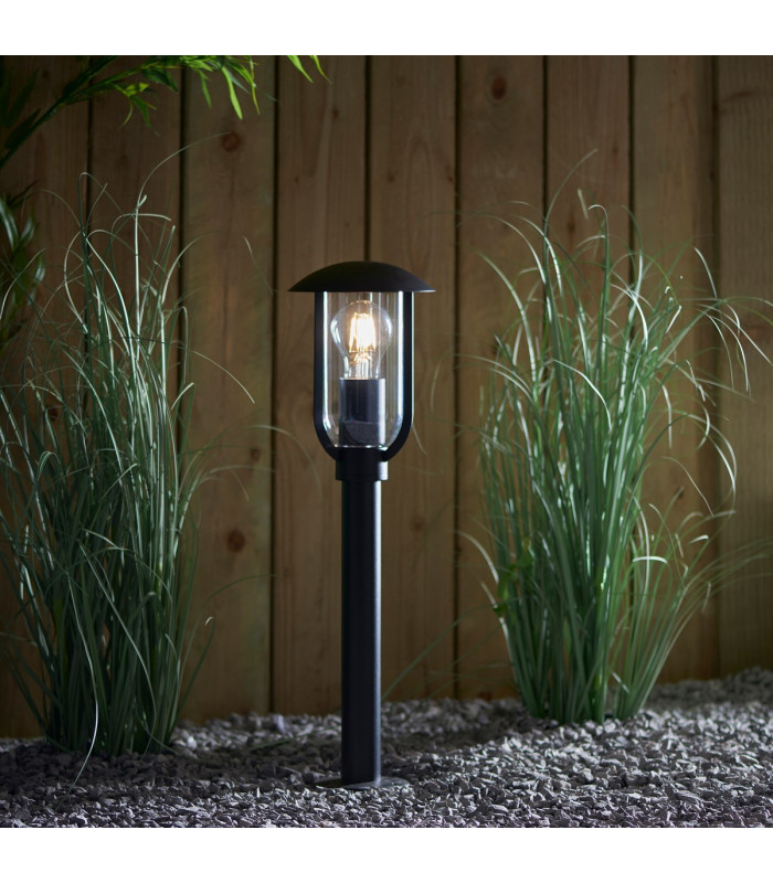 Quinn Classic Outdoor Floor Post Bollard Textured Black-4