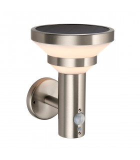 Halton Modern Solar Powered Dimmable LED Wall Lamp Brushed Stainless Steel