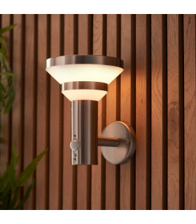Halton Modern Solar Powered Dimmable LED Wall Lamp Brushed Stainless Steel-1