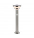 Modern Solar Powered Dimmable LED Short Bollard Lamp Brushed Stainless Steel