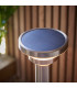 Modern Solar Powered Dimmable LED Short Bollard Lamp Brushed Stainless Steel-5