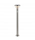 Modern Solar Powered Dimmable LED Tall Bollard Lamp Brushed Stainless Steel
