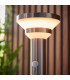 Modern Solar Powered Dimmable LED Tall Bollard Lamp Brushed Stainless Steel-5