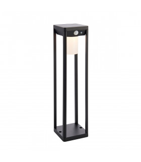 Hallam Modern Solar Powered Dimmable LED Short Bollard Lamp Textured Black
