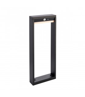 Dannah Modern Solar Powered LED Box Shaped Bollard Lamp Textured Black