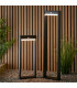 Dannah Modern Solar Powered LED Box Shaped Bollard Lamp Textured Black-2