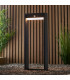 Dannah Modern Solar Powered LED Box Shaped Bollard Lamp Textured Black-3