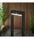 Dannah Modern Solar Powered LED Box Shaped Bollard Lamp Textured Black-6