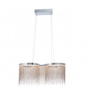 Orphelia LED Pendant Light Fine Silver Chain Waterfall Effect Polished Chrome
