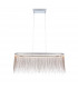 Orphelia LED Bar Pendant Light Fine Silver Chain Waterfall Effect Polished Chrome