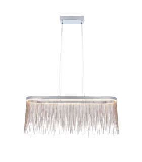 Orphelia LED Bar Pendant Light Fine Silver Chain Waterfall Effect Polished Chrome