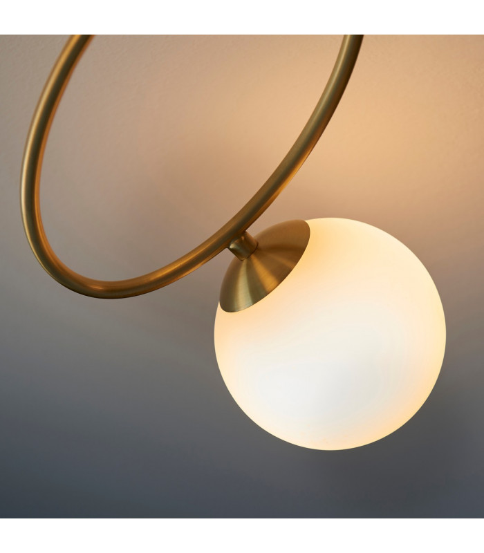 Ellipse Semi Flush 3 Light Lamp Satin Brass-5