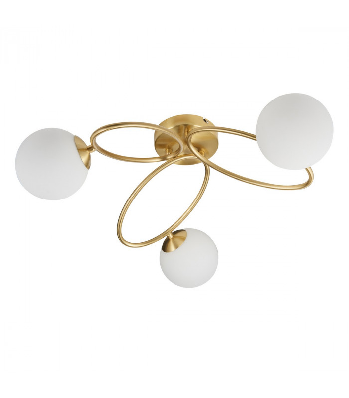 Ellipse Semi Flush 3 Light Lamp Satin Brass-6
