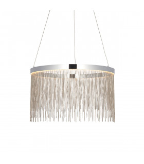 Zelma Cct Remote Control LED Dimmable Pendant Light Fine Silver Chain Waterfall Effect Polished Chrome