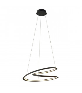 Staten Contemporary Designer Look LED Pendant Light Swirl Textured Black Finish
