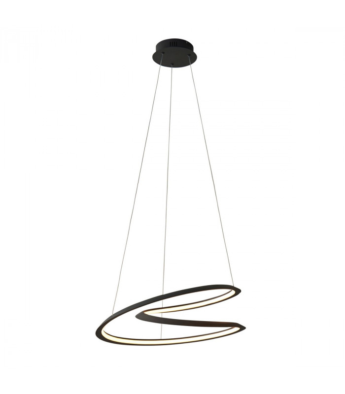 Staten Contemporary Designer Look LED Pendant Light Swirl Textured Black Finish