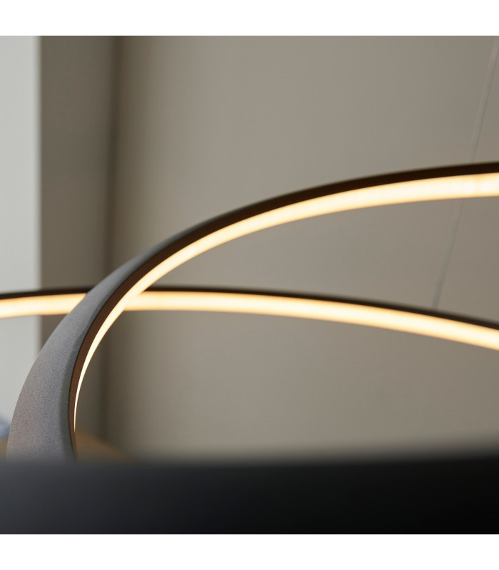 Staten Contemporary Designer Look LED Pendant Light Swirl Textured Black Finish-5