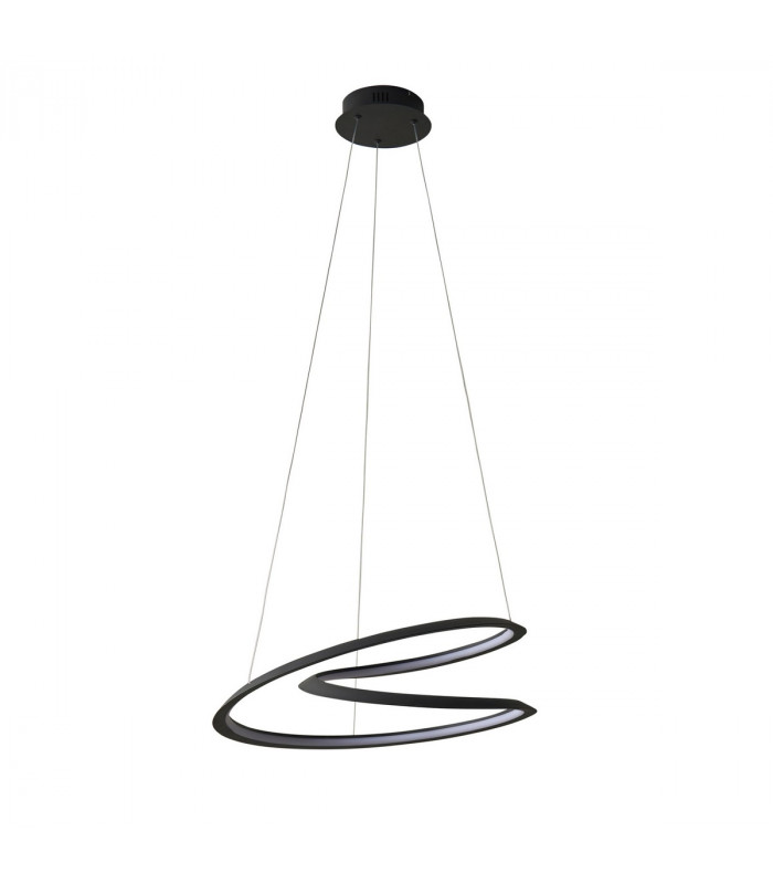 Staten Contemporary Designer Look LED Pendant Light Swirl Textured Black Finish-6