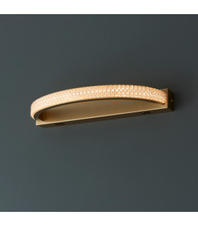 Lorenzo Contemporary Designer Crystal LED Wall Light Satin Gold-1