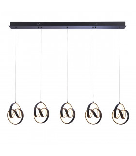 Cosma Modern Designer Integrated LED Cluster Drop Pendant Textured Black Finish