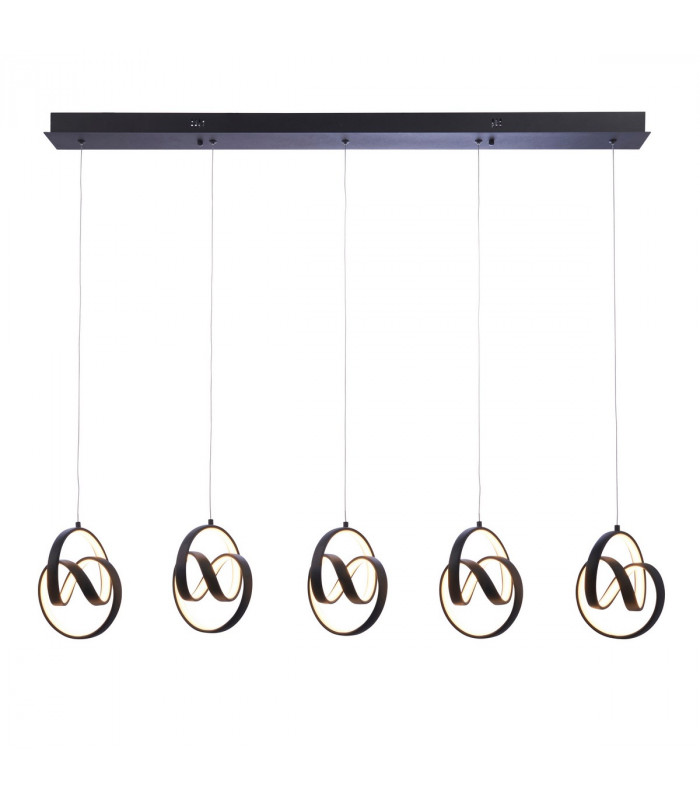 Cosma Modern Designer Integrated LED Cluster Drop Pendant Textured Black Finish