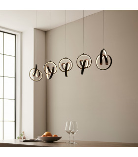 Cosma Modern Designer Integrated LED Cluster Drop Pendant Textured Black Finish-1