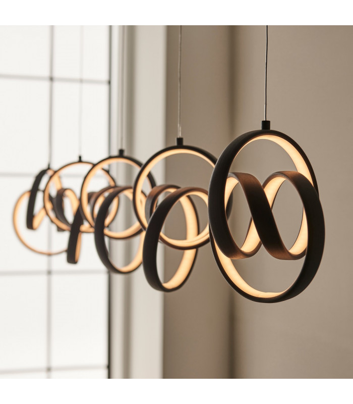 Cosma Modern Designer Integrated LED Cluster Drop Pendant Textured Black Finish-4