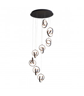 Cosma Modern Designer Integrated LED Cluster Drop Pendant Textured Black Finish