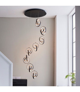 Cosma Modern Designer Integrated LED Cluster Drop Pendant Textured Black Finish-1