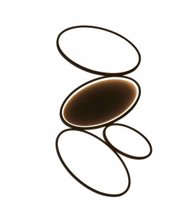 Ovals Modern Designer 4 Ring LED Wall Light Textured Black Finish