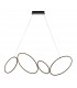 Ovals Modern Designer 4 Ring LED Pendant Light Textured Black Finish