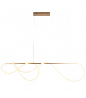 Attalea Modern Designer Bar Style LED Pendant Light Flexible Silcon Tube Satin Gold Finish