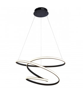 Dune Modern Designer LED Pendant Light Swirl Textured Black Finish