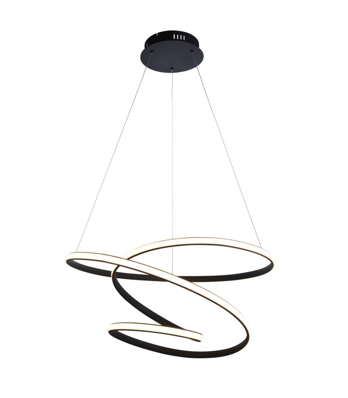 Dune Modern Designer LED Pendant Light Swirl Textured Black Finish