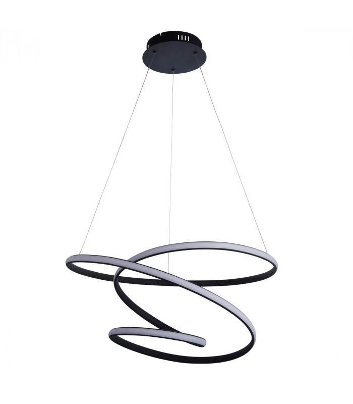 Dune Modern Designer LED Pendant Light Swirl Textured Black Finish