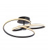 Dune Modern Designer LED Semi Flush Light Swirl Textured Black Finish