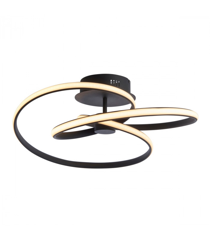 Dune Modern Designer LED Semi Flush Light Swirl Textured Black Finish