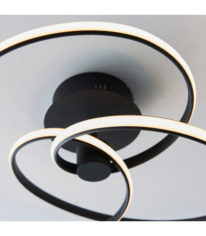 Dune Modern Designer LED Semi Flush Light Swirl Textured Black Finish-4