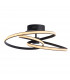 Dune Modern Designer LED Semi Flush Light Swirl Textured Black Finish-6