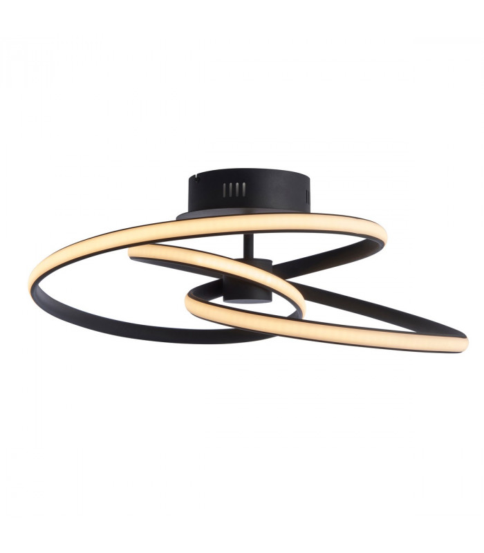 Dune Modern Designer LED Semi Flush Light Swirl Textured Black Finish-6