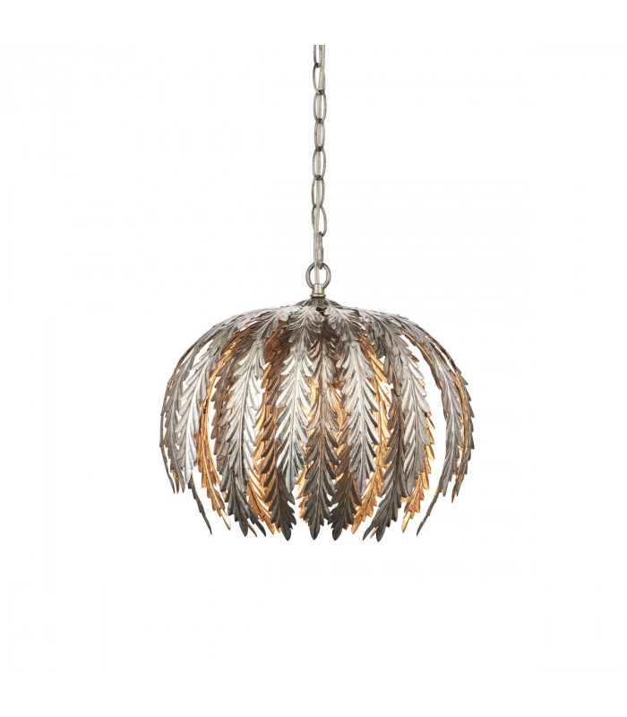 Delphine Decorative Silver Layered Leaf Ceiling Pendant Light