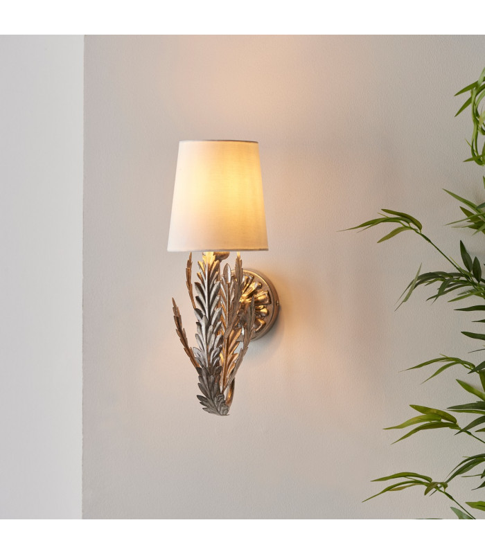 Delphine Decorative Silver Layered Leaf Wall Lamp-4