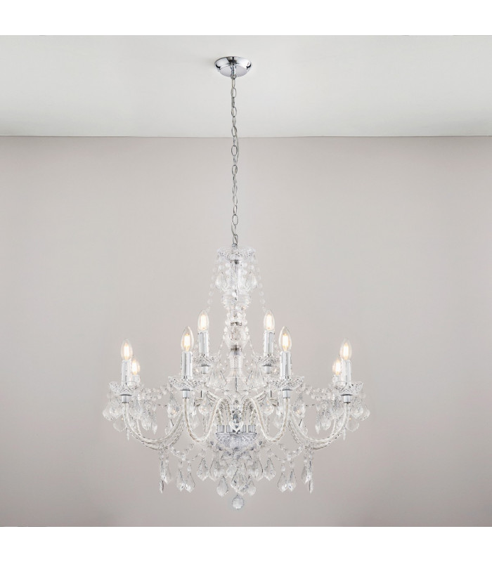 Clarence Decorative 12 Light Chandelier Polished Chrome-1