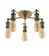 Hal 5 Light Multi Arm Lamp Semi Flush Ceiling Lamp, Antique Brass Plate