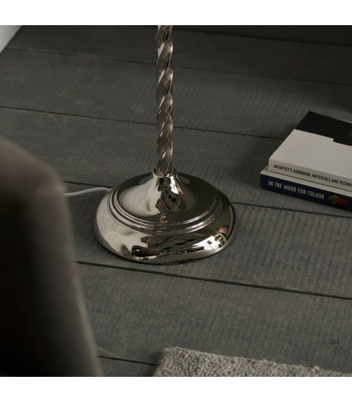 Suki  Base Only Floor Lamp, Bright Nickel Plate