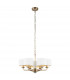 Highclere Multi Arm Shade Pendant Ceiling Lamp, Antique Brass Plate, Vintage White Fabric